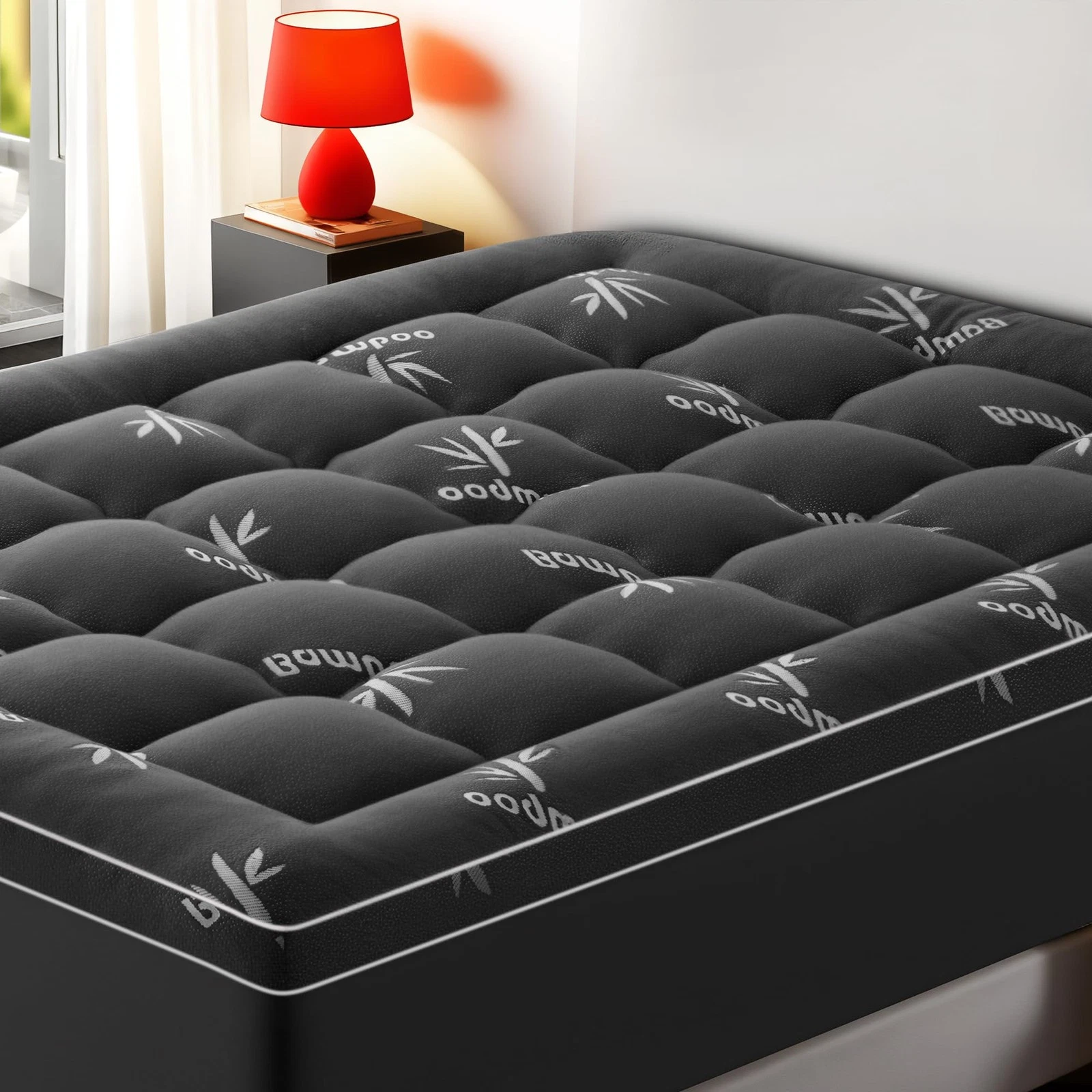 Queen Mattress Topper Cooling Bamboo Viscose Quilted 1000GSM 821 Inch