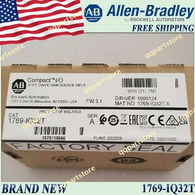 Brand New AB 1769-IQ32T/A 32Pt 24VDC D/I Terminated Module Free Ship 1769IQ32T