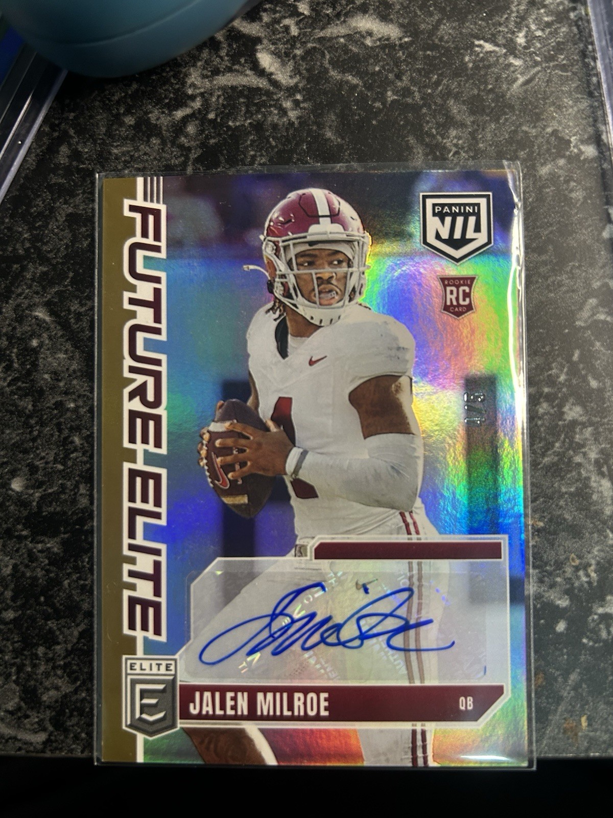 2025 Panini Donruss Elite #FE-JME Jalen Milroe Future Elite Auto Gold #/5