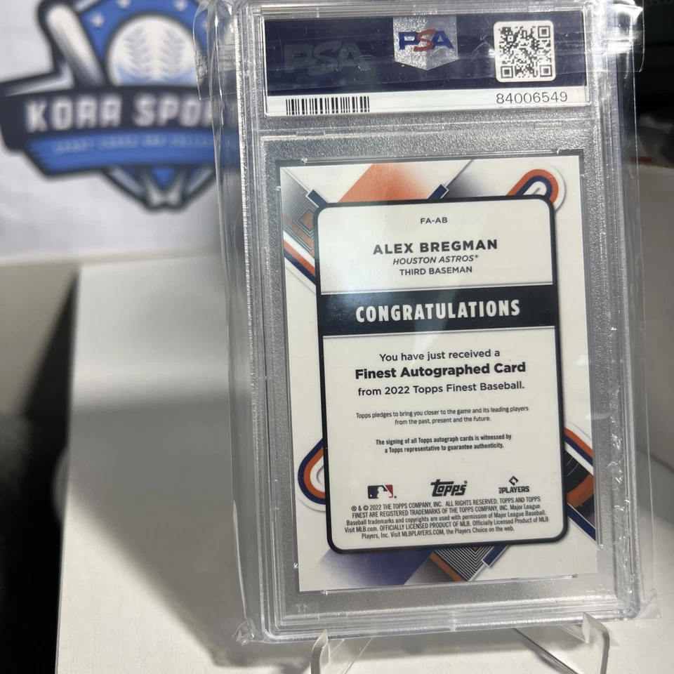 2022 Topps Finest Alex Bregman FNST. AU-orange Wave REF.  - Image 2 of 3