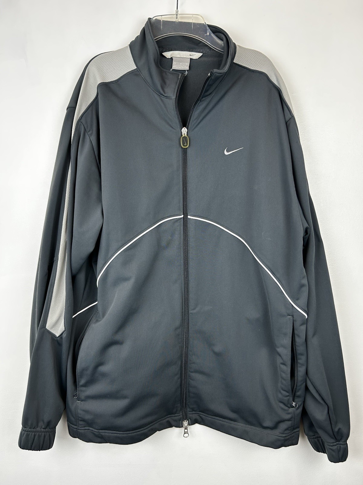 SACAI X NIKE Giacca Nike vintage uomo L full zip pista grigia ricamata logo Swoosh Y2K