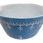 Vintage Pyrex Snowflake Blue Covered Dish #473 No Chips 1 Qt