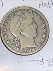 1909 S Barber Half Dollar. $25