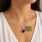 GENUINE 0.85 Cts BLUE SAPPHIRE PENDANT NECKLACE .925 STERLING SILVER - NWT — photo 2