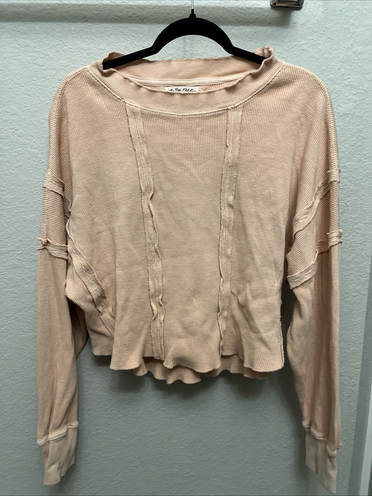 Free People Top Blouse Women's Size Small S Pink Pullover Long Sleeve