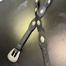 Women's Black Silver Tone Conchas Conchos Belt 2X Western