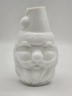 Vintage Fenton White Milk Glass Santa Claus Fairy Lamp Christmas Decor