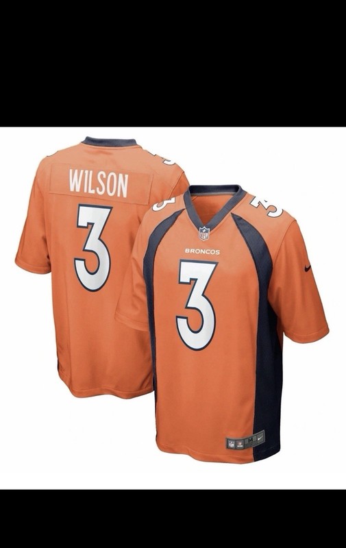 Russell Wilson Orange Denver Broncos Nike Game Jersey  Fanatics Size L NWT