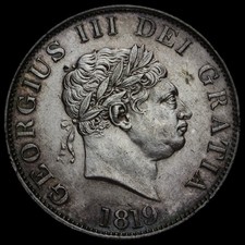 1819 George III Milled Silver Half Crown, G/EF