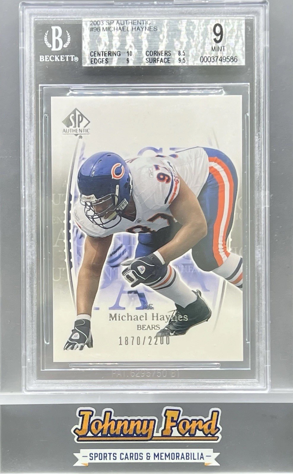 Michael Haynes 2003 SP Authentic Rookie #1870/2200 BGS 9 Bears #96