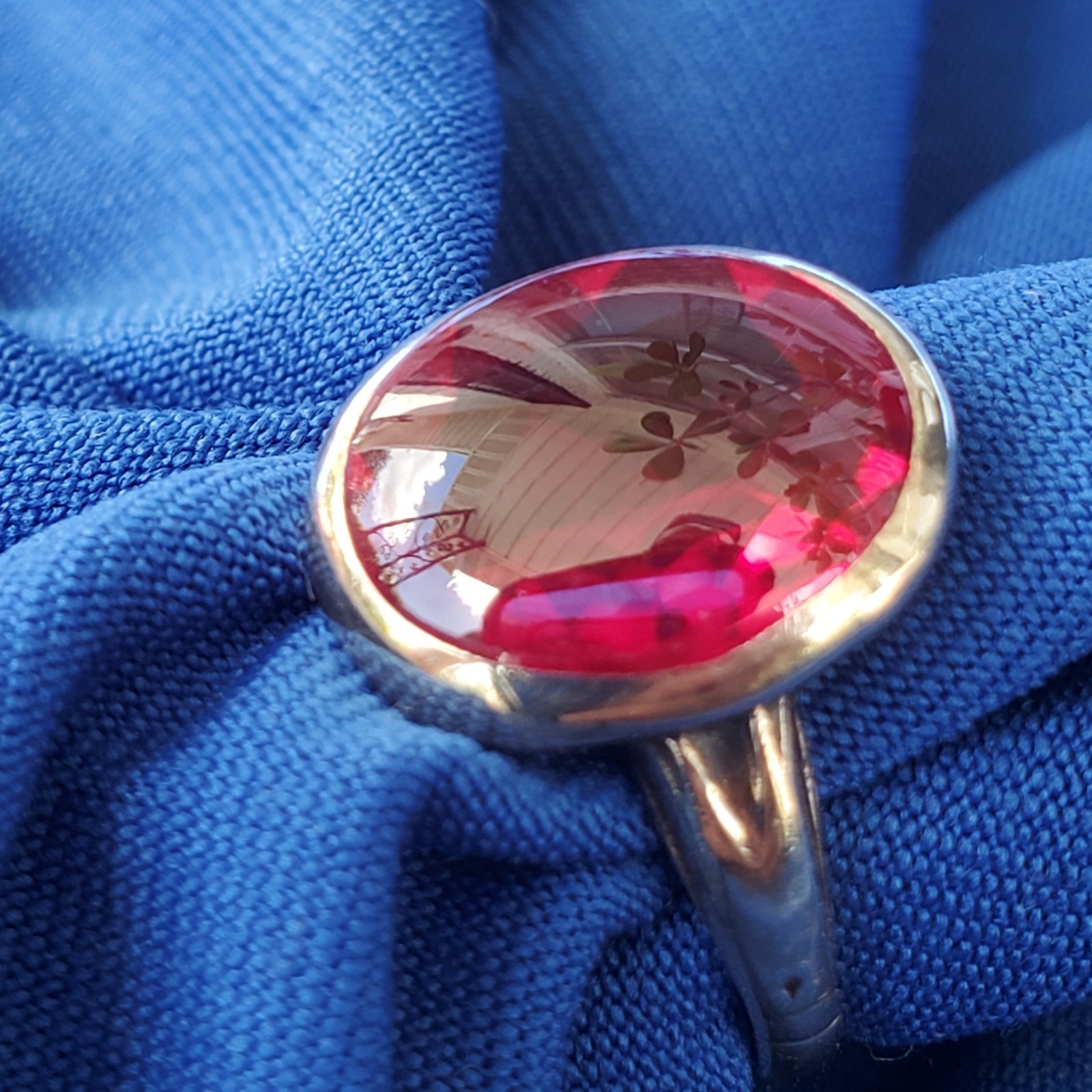 Vintage Deco Lab Created Ruby Solid 14k Rose Gold… - image 13