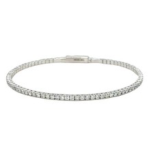 GENUINE 10k White gold Lab diamonds Bangle Bracelet by MARCHELLO THE JEWELER