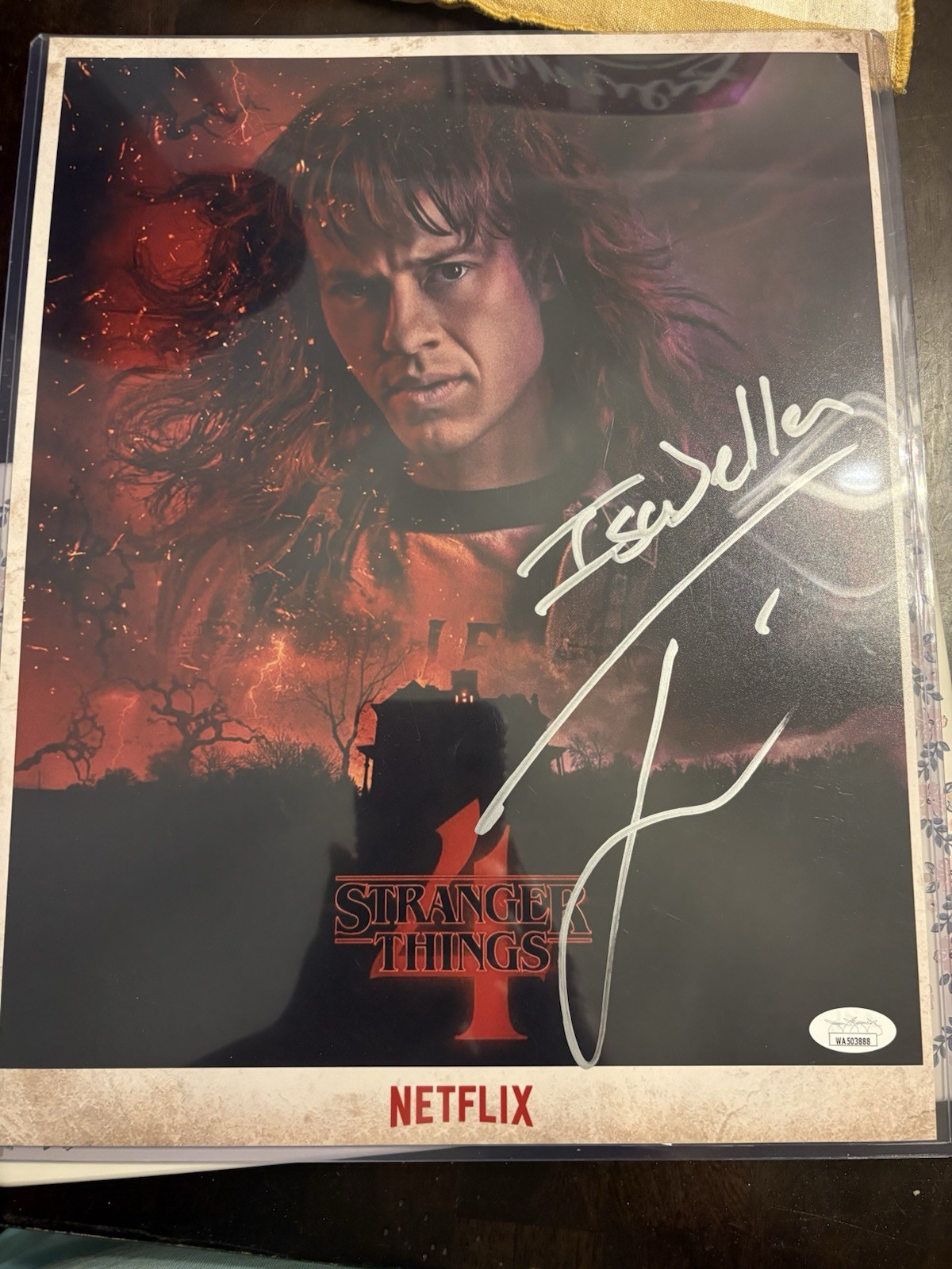 Stranger Things Joseph Quinn Signed Poster Custom Name 