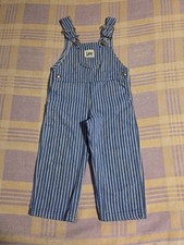 Vtg Lee Hickory Pin Stripe Bib Overalls USA Denim Jean 2T Kids Youth 70s 80s