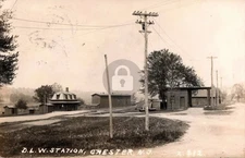 DL&W Railroad Station Chester NJ New Jersey 1914 RPPC Photo Postcard COPY