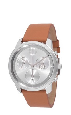 Brand New Movado Bold Trend Element Men s Silver Dial Leather Band Watch 3601028