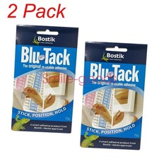 2 Pack Bostik Blu Tack Sticky Reusable Wall Adhesive Putty For Poster Photo 75g