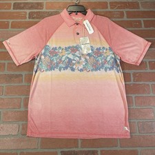 Tommy Bahama Island Zone Ombre Lei Floral Polo Shirt Rayon Mens Medium NWT 128