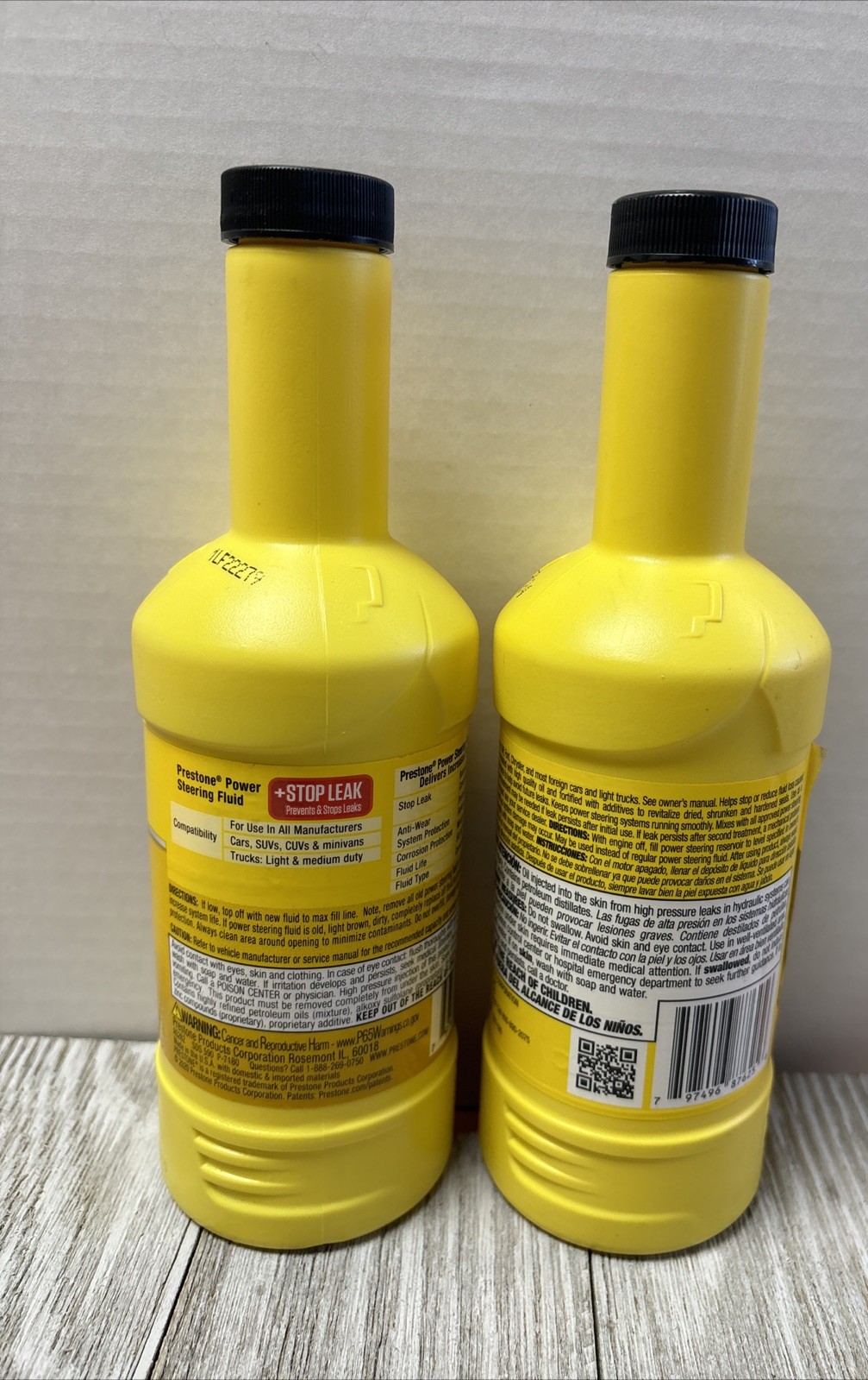 Lot of 2 - Prestone  Power Steering Fluid with Stop Leak - 12 oz.