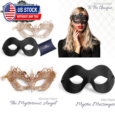 ForUnique Masquerade Mask for Couples Women and Men - 3 Pack Venetian Gold and