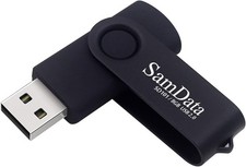 SamData 8GB USB Flash Drive, USB 2.0, Swivel Design, LED Indicator, Black