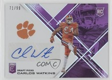 2017 Panini Elite Draft Picks Aspirations Purple 71/99 Carlos Watkins Auto fm0