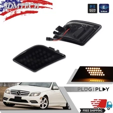 Front Side Marker Amber LED Lights Lamps For 2008-2011 Benz W204 C250 C300 C350