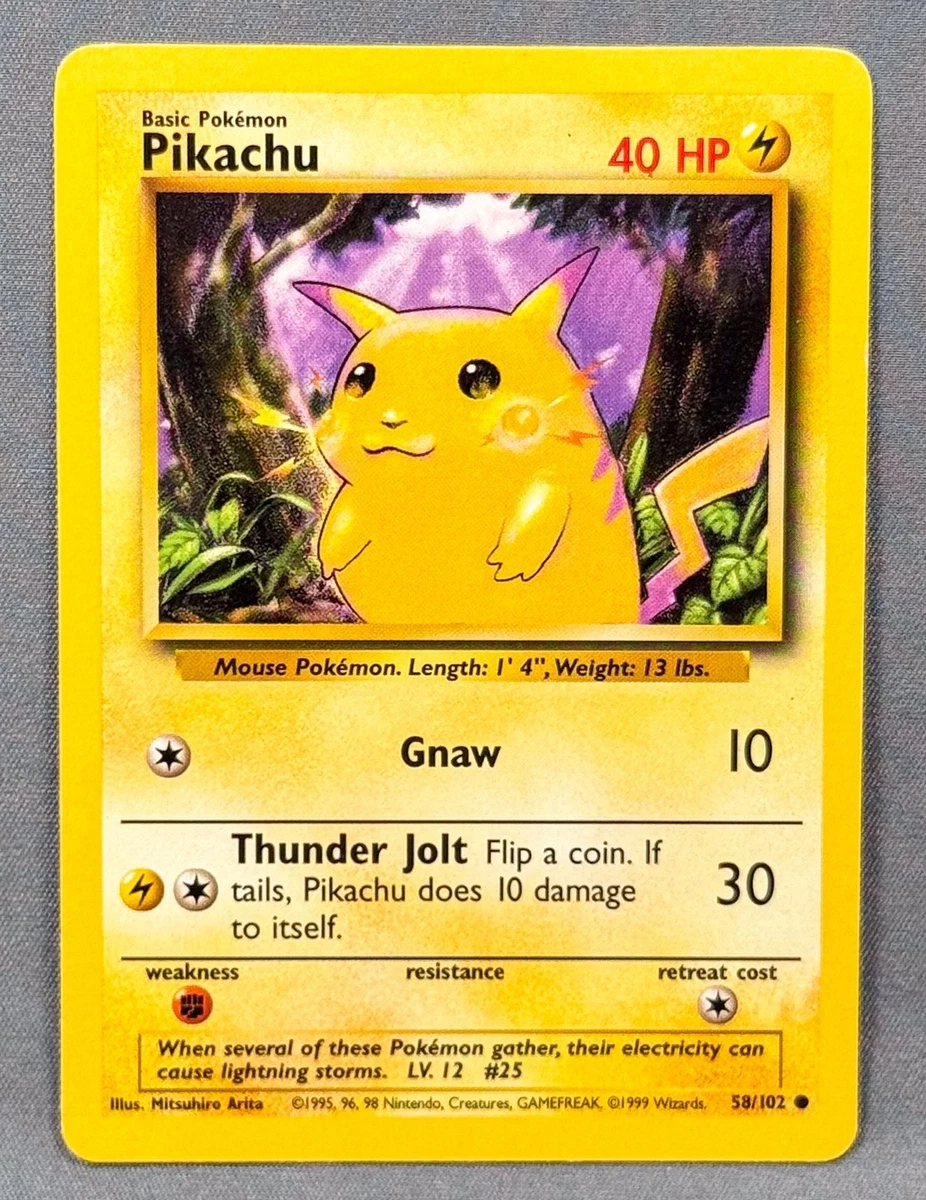 Pikachu Pokémon TCG Individual Trading Card Games Base Set in