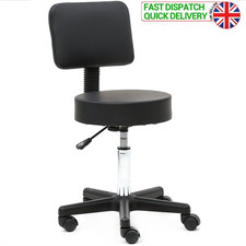 PU Leather Work Stool for Barber Shop Salon Beauty Task Drafting Chair with Back