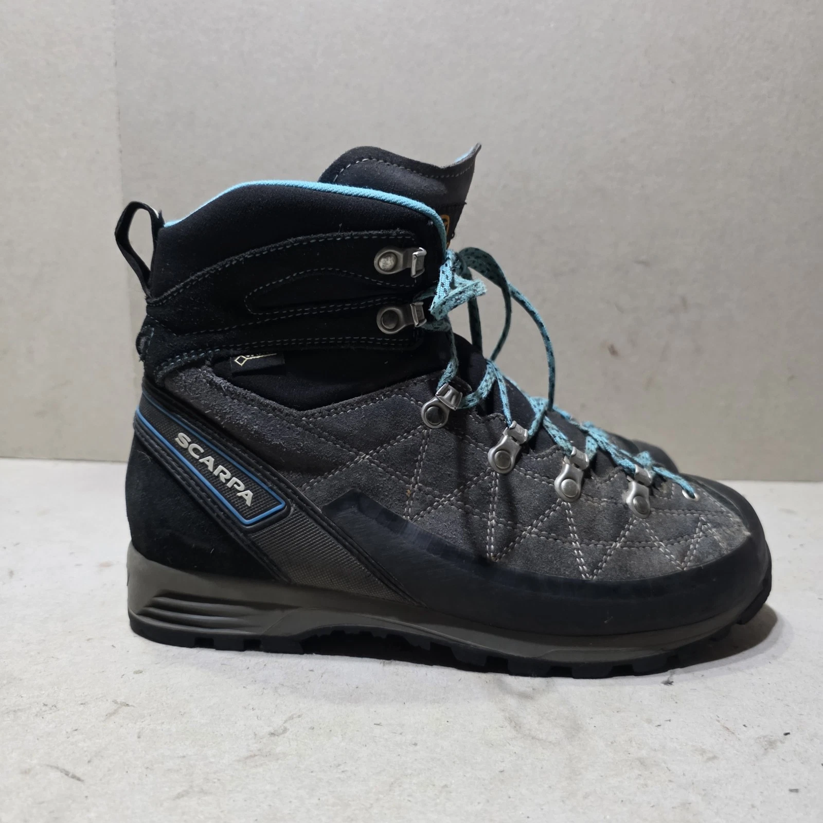 SCARPA R EVOLUTION WOMEN SUEDE FABRIC HIKING CAMPING BOOTS GREY BLACK UK5.5 EU39