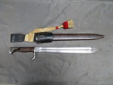 WWI GERMAN 98/05 MAUSER BUTCHER BAYO W/ SCABBARD-FROG-TRODDEL (KNOT)-ERFURT 1915