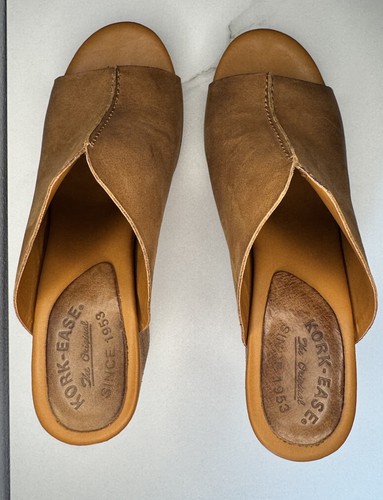 Kork Ease Women’s Size 10 Harlin Mules Tan Brown Leather Slip On Shoes Heels EC - Picture 12 of 19