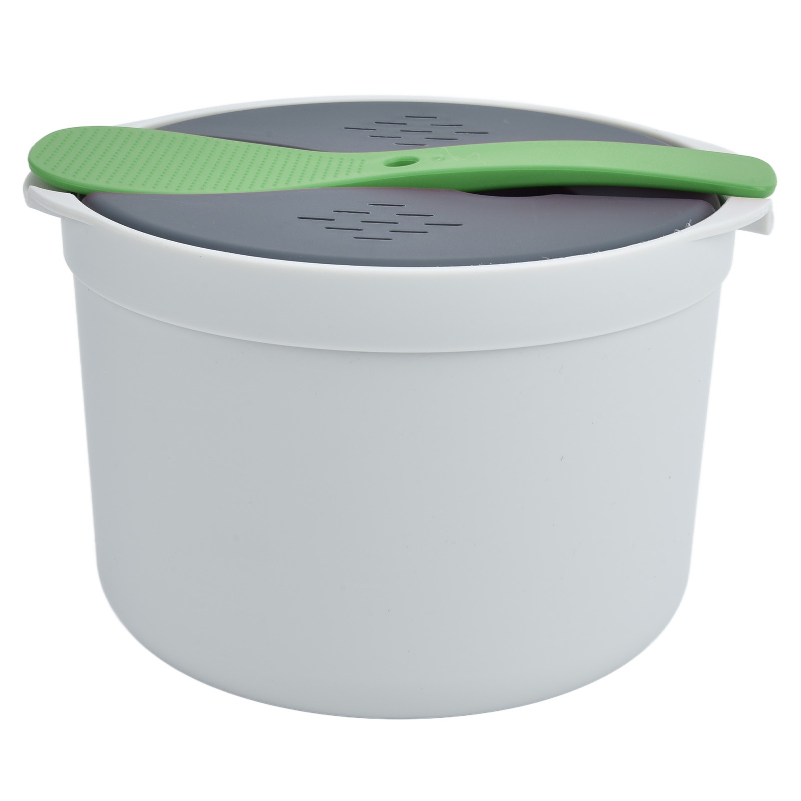 Microwave Rice Cooker 2L Food Grade PP Material Rice Spoon Lid Strainer Steaming