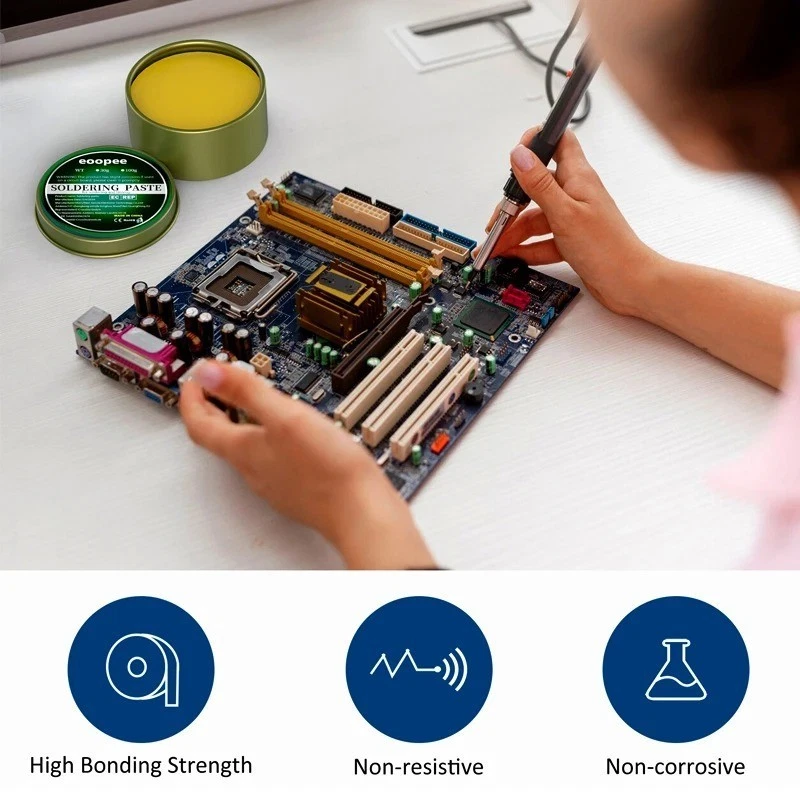Pasta de soldadura fundente 30 g/100 g/500 g pasta de colofonia para reparación electrónica de PCB Foto 4 de 4