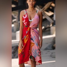 Farm Rio Anthropologie Mixed Fruits Cover Up Midi Dress Resort Beach Medium
