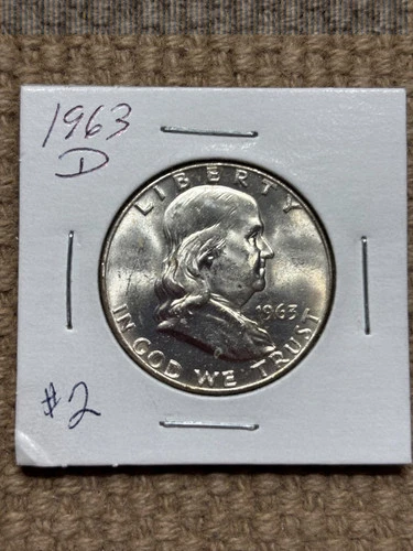 1963 D Franklin Half Dollar Uncirculated From Original Roll