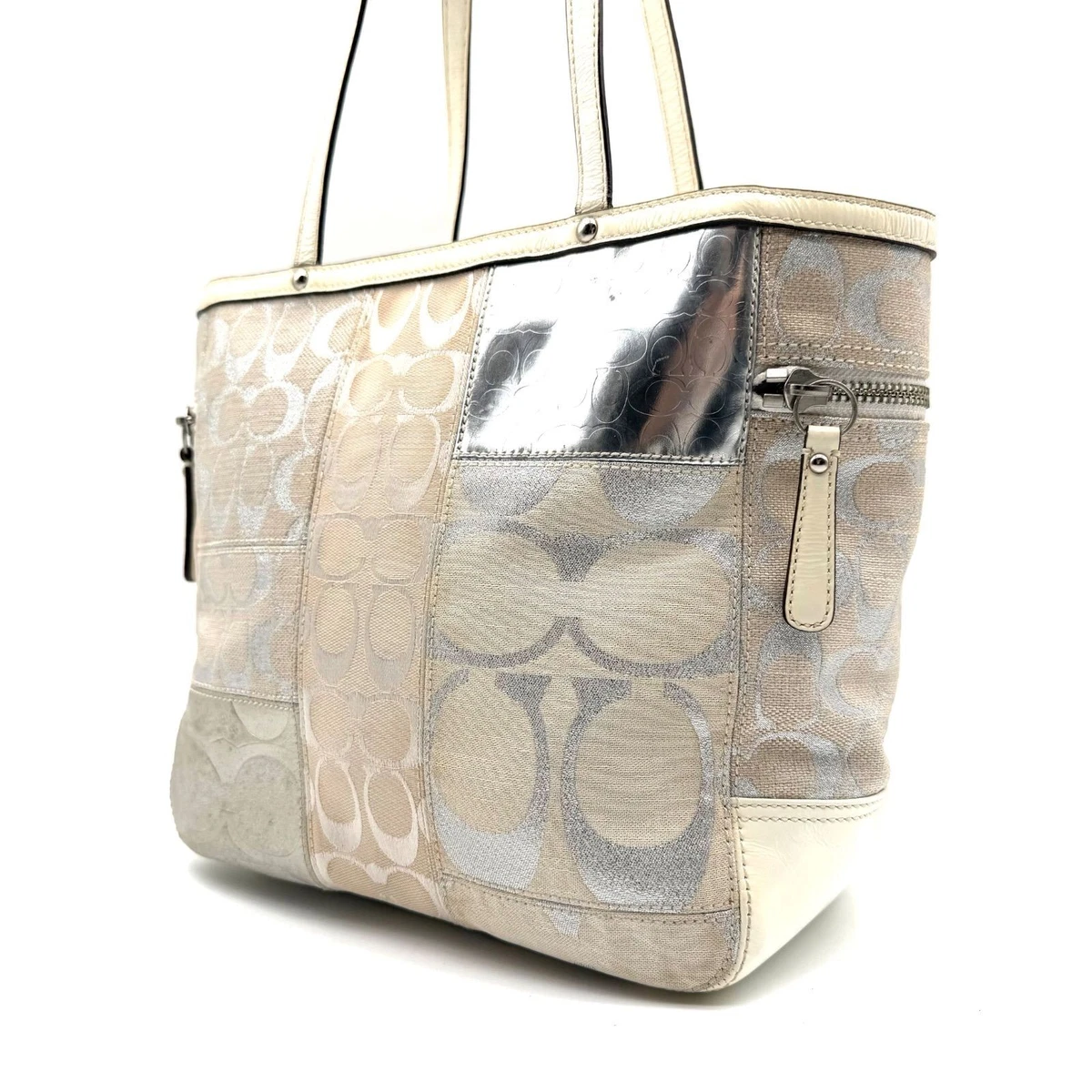 Coach Patchwork Canvas Exterior Satchel/Top Handle Bag Handbags