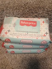 Lot Of 3 Fisher Price Baby Wipes Aloe  Chamomile. 72 Wipes Ea.