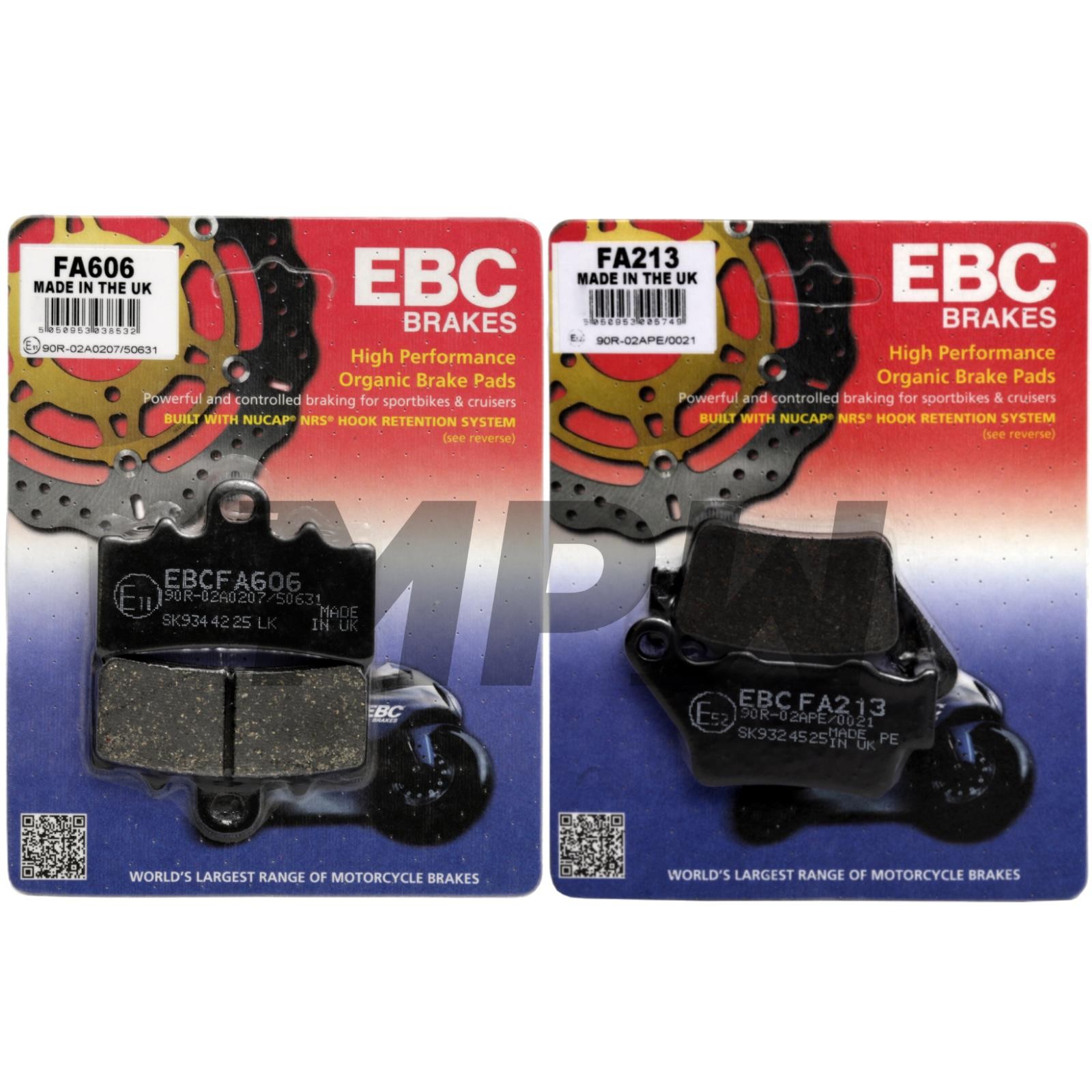 KTM RC 125 2014-2021 EBC FA606 / FA213 Organic Brake Pads Kit Front & Rear