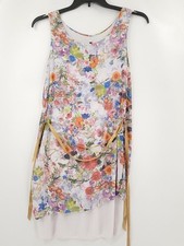 Abitare Dress Womens Adult Size M/L Long Two Layer Spring Floral Print NWT