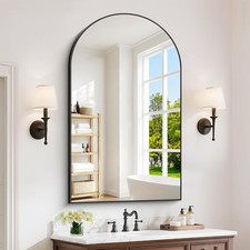 Arched Black Mirror 30x50 Inch, Bathroom Mirror for Over Sink, Wall Mounted
