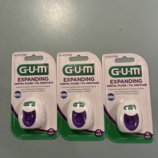 Lot of 3 GUM Expanding Dental Floss Effective Plaque Removal Tight Spaces NEW