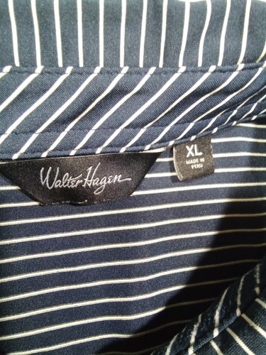 Walter Hagen Golf Polo Shirt Men's XL Black White Striped - Picture 3 of 10