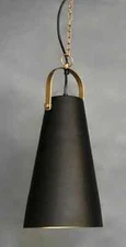 Studio 35 Iron Pendant Light (Black Color & Antique Brass Finish)