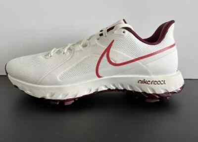 NIKE REACT INFINITY PRO GOLF SHOES SIZE 11w (WIDE) SAIL/FUSION RED CT6621-107