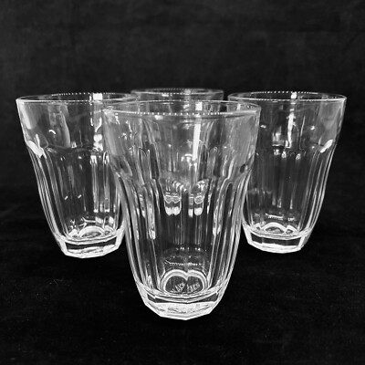 Pasabahce Baroque Flat Tumbler Wine Glass Clear 6oz Pallaks 4Pc Set
