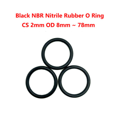 Black CS 2mm OD 8mm~78mm O Rings Nitrile Rubber Washer NBR Joint Sealing O-Ring