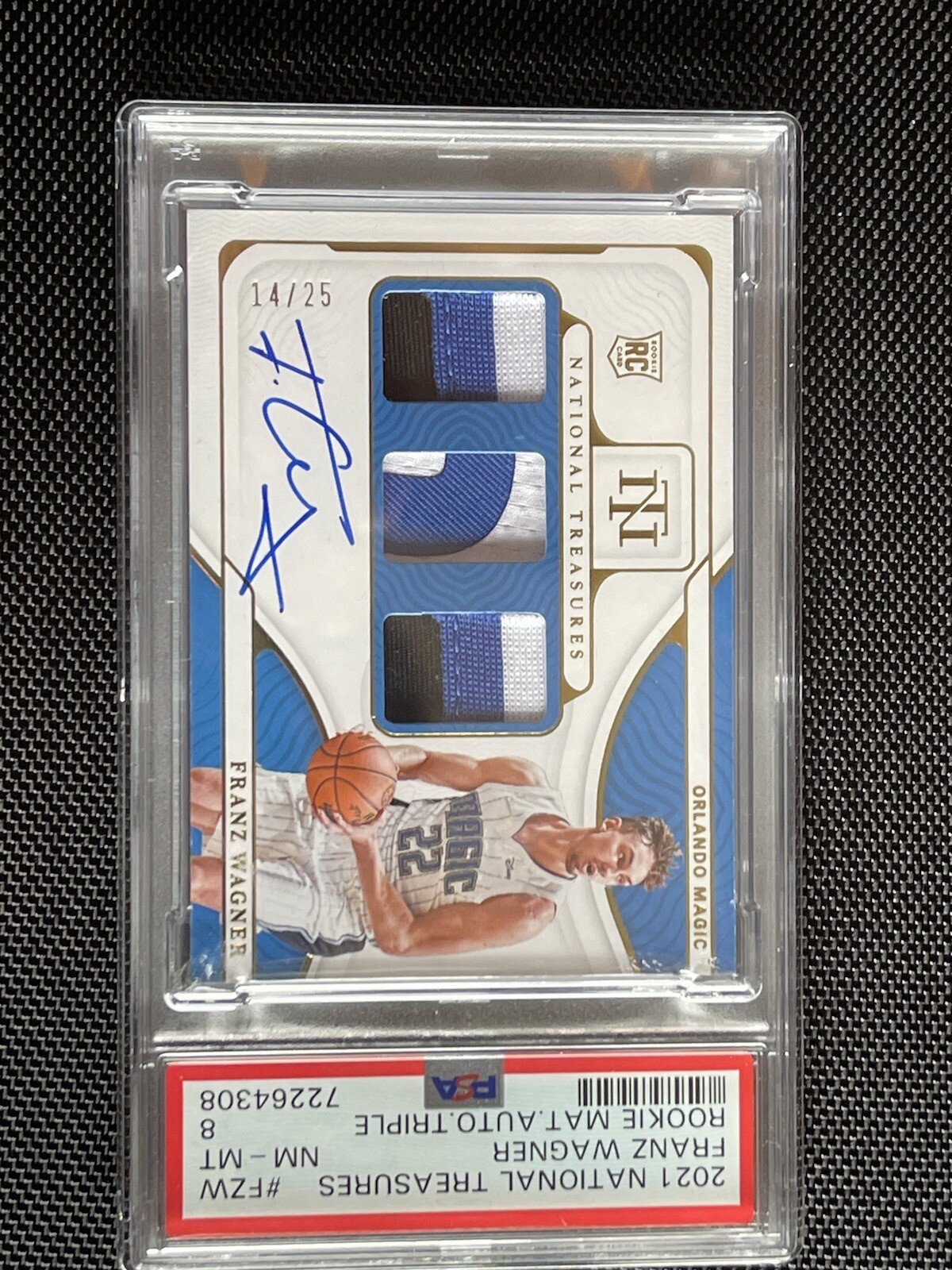 2021-22 National Treasures Franz Wagner Rookie RC Triple Jersey 