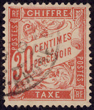 FRANCE 1894 J35, VF 30c Postage Due, light cancel cv $85.00  *Bay Stamps*