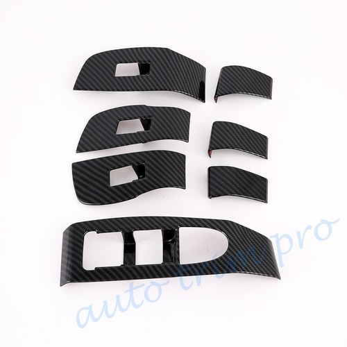 Carbon Fiber Door Armrest Lift Switch Panel Cover Trim For 2019-24 Mazda 3 Axela - Picture 6 of 8